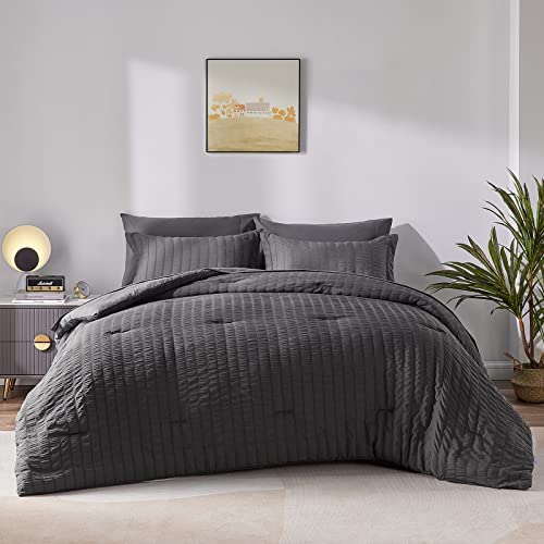 Bed in a Bag 7-Pieces All Season Bedding Sets with Comforter