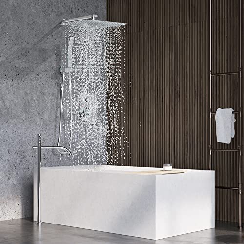 Shower System -12 Inches Bathroom Luxury Rain Mixer Shower Combo Set