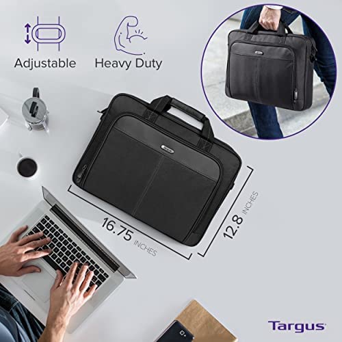 15.6″ Black Classic Slim Briefcase Foam Padded  Laptop Bag
