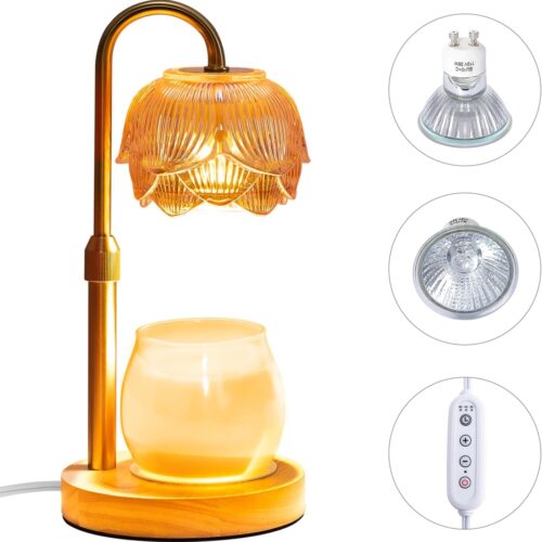 Electric candle warmer lantern with 2 Bulbs for Scented Jar Candles, Warming Gifts Home Bedroom Décor