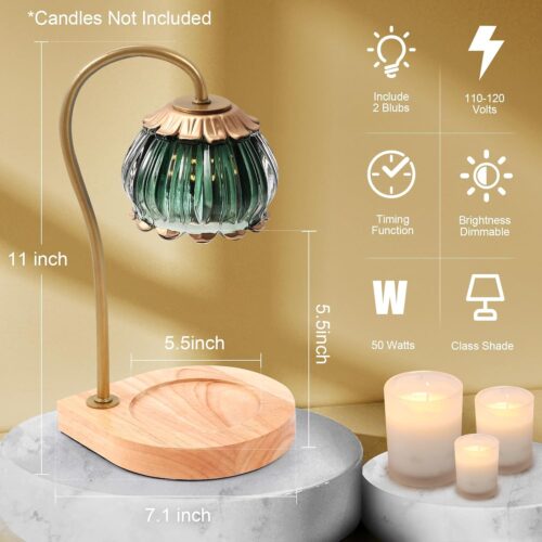 Candle Warmer Lamp with Timer, Dimmable Electric Wax Warmer Light Bulb