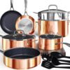Deluxe 14-Piece Nonstick Kitchen Pots and Pans Set