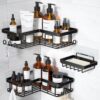 Corner Adhesive Shower Caddy with Soap Holder, Rustproof Stainless Steel Organizer, No Drill Bathroom Shelf - Image 2