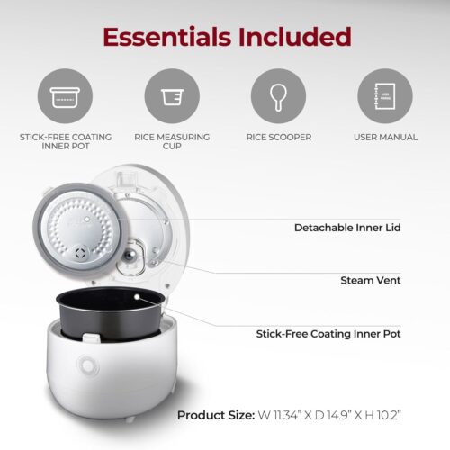 CUCKOO Best Rice Cooker with Stainless Steel Pot, 6-Cup Uncooked, 13 Menu Modes, LCD Display