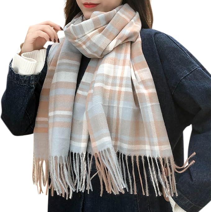 Fall Wardrobe Essentials - YSense Women's Long Plaid Blanket Chunky Oversized Winter Scarf 