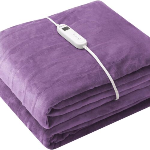 Heated Throw Blanket Electric Throw with 10 Heat Levels, 4-Hour Auto Shut-Off, Machine Washable, 50″ x 60″