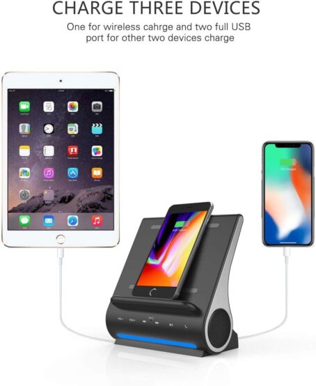 Wireless Charger, Bluetooth Premium Speakers, Docking Station with Built in Mic Handsfree Call