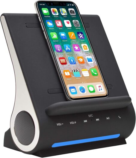 Wireless Charger, Bluetooth Premium Speakers, Docking Station with Built in Mic Handsfree Call