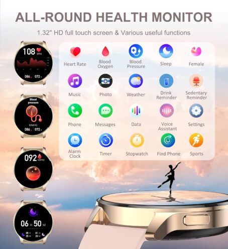 Smart Watch for Women, Bluetooth Call Fitness Tracker for Android and iOS Phones