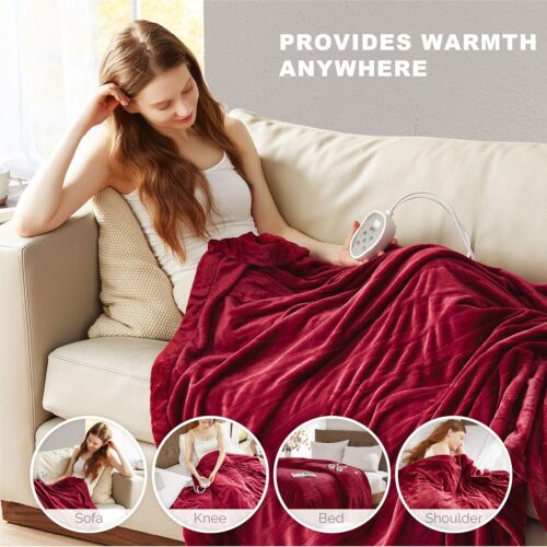 Degrees of Comfort Queen Size Electric Blanket with Dual Control, 6 Heating Levels, Auto Shut-Off