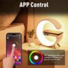 4-in-1 Smart LED Desk Lamp with Wireless Charger, Bluetooth Speaker, Alarm Clock, and App Control - Image 4