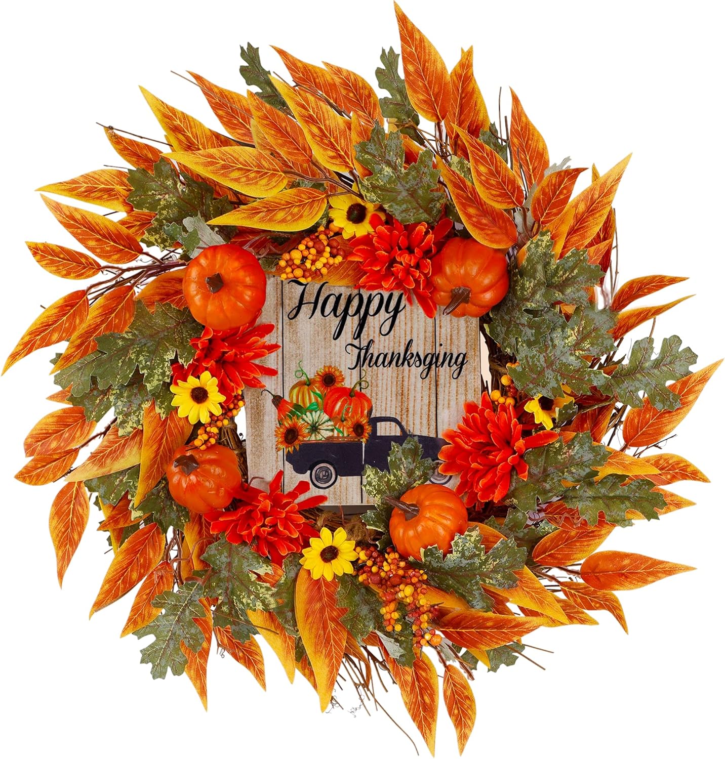 Thanksgiving timeline planner - MAGGIFT Fall Wreath, 17 Inch Thanksgiving Wreaths for Front Door