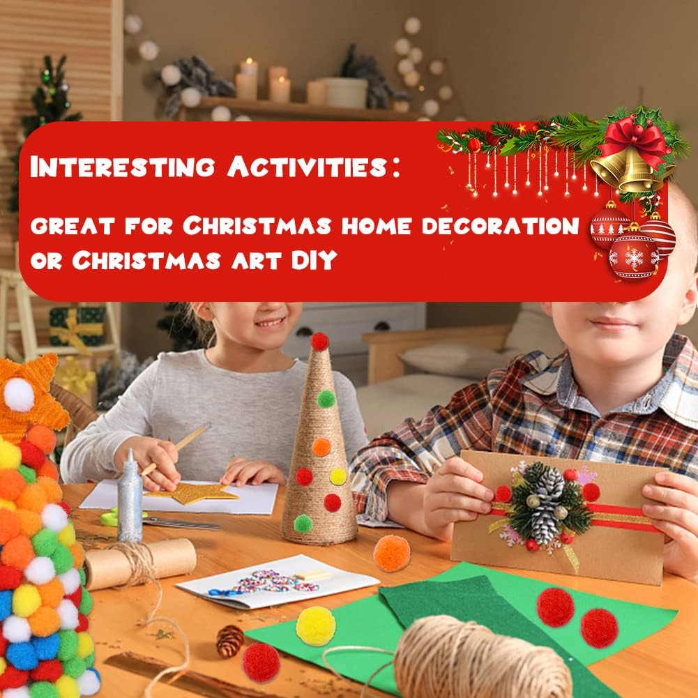 Christmas decorations for kids - 150 Pieces Pom Poms, 1 Inch Red Craft Pom Poms