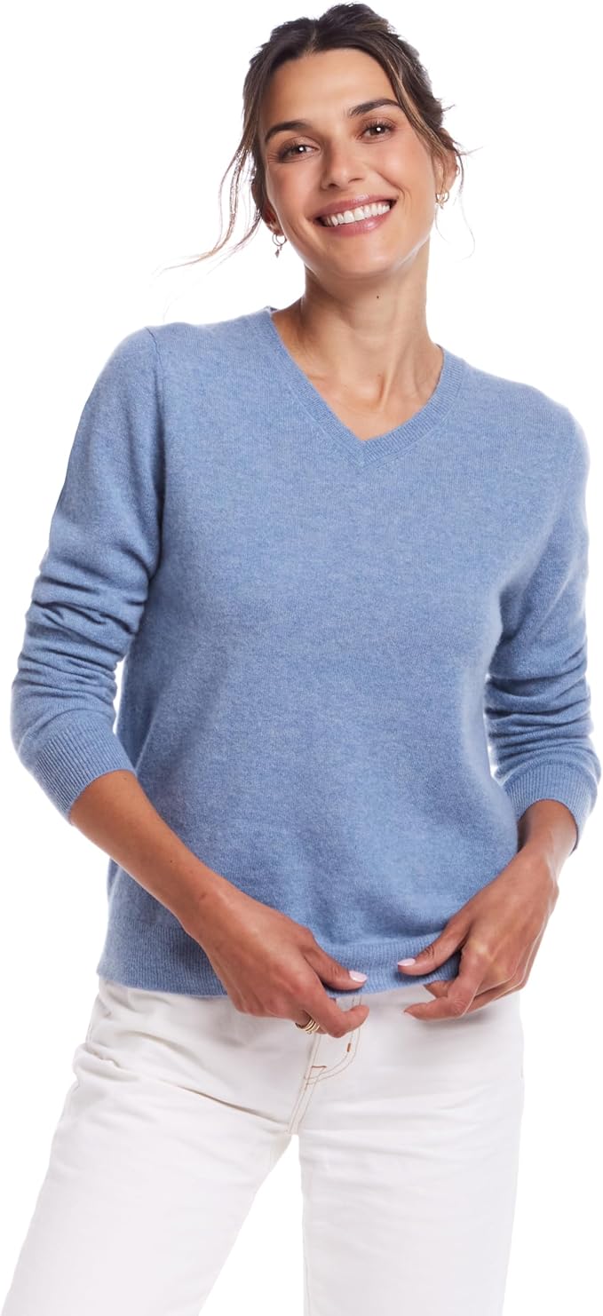 Weatherproof Vintage Women's Lightweight 100% Pure Cashmere Sweater for Fall work outfits