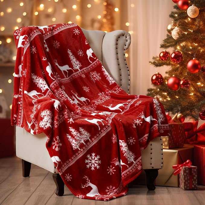 Christmas décor ideas - PHF Printed Fleece Throw Blanket