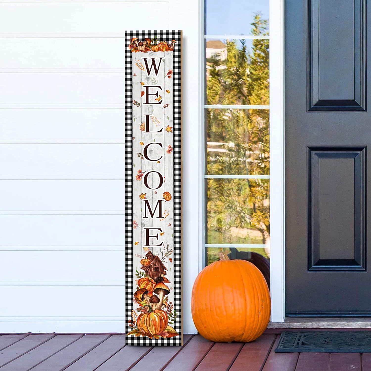 first time Thanksgiving hosting - Fall Welcome Porch Sign Thanksgiving Day Wooden Door Sign 47