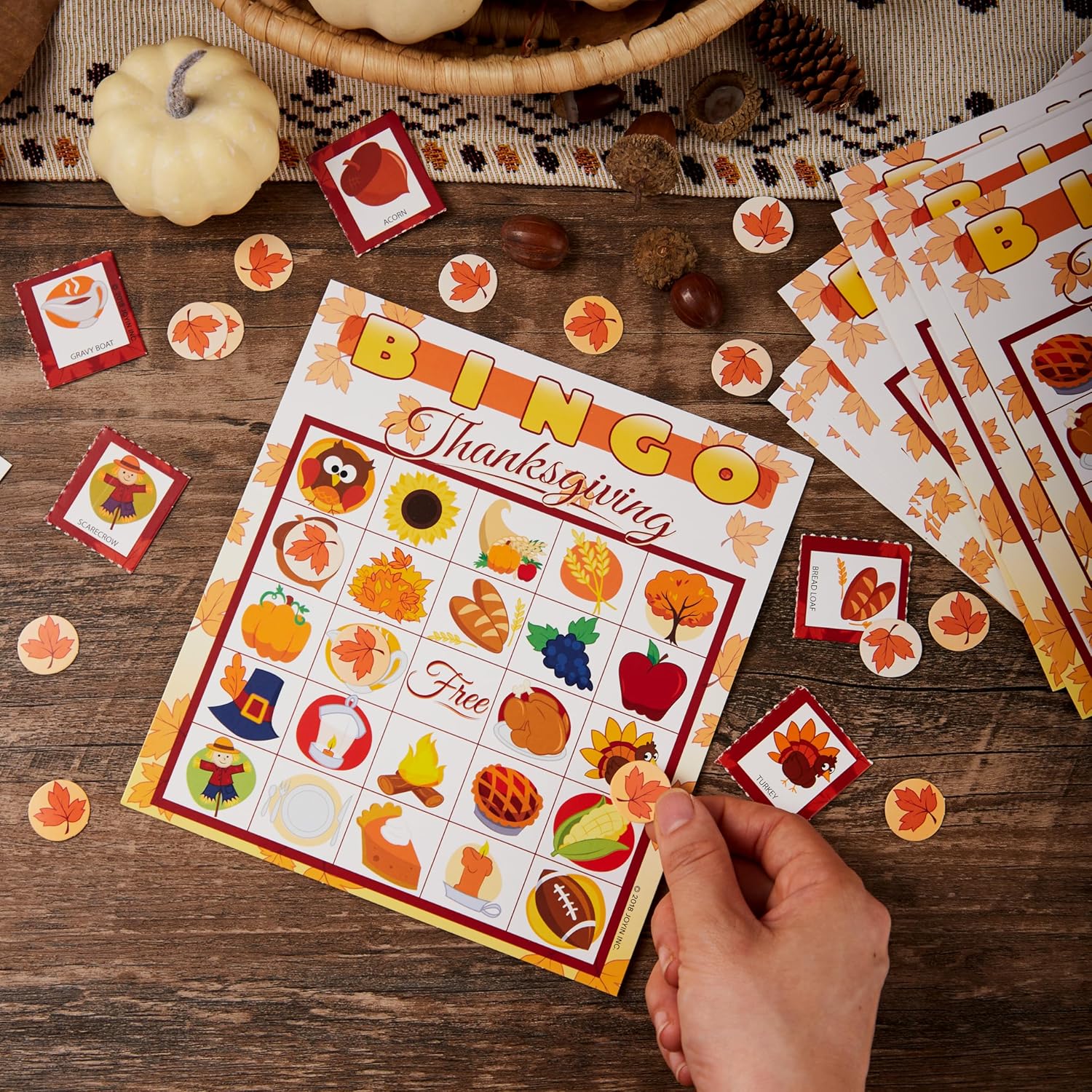 Thanksgiving games for family - 28 Players Thanksgiving Bingo Cards (5x5) for Kids Family Activities, Party Card Games