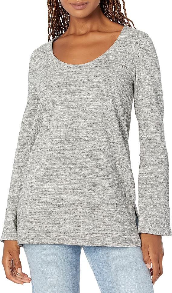 Daily Ritual Women's Terry Cotton and Modal Square-Sleeve Sweatshirt Tunic for Fall work outfits