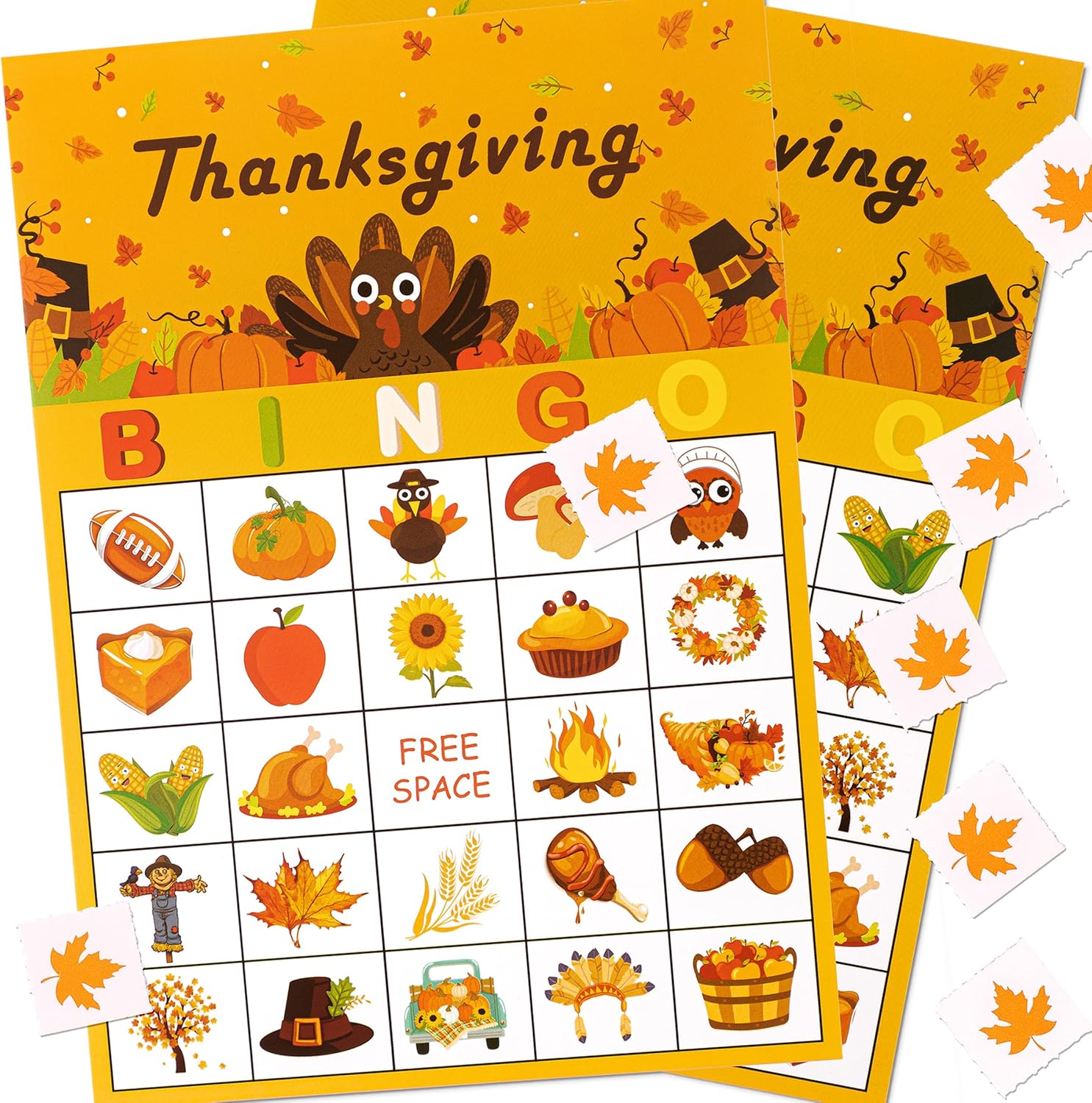 Thanksgiving games for family - 32 Players Thanksgiving Games Fall Bingo Cards for Party Supplies Decorations