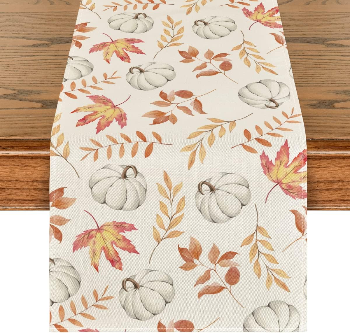 Budget Thanksgiving Table Décor - Artoid Mode Orange Pumpkins Fall Maple Leaves Fall Table Runner