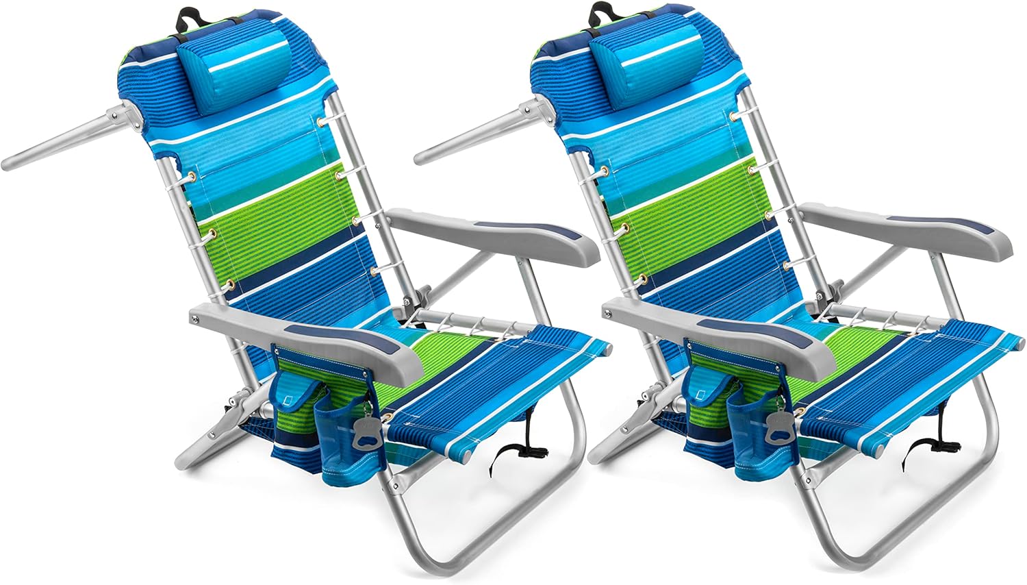 Homevative Cooler+ Folding Backpack Beach Chair with 5 Positions