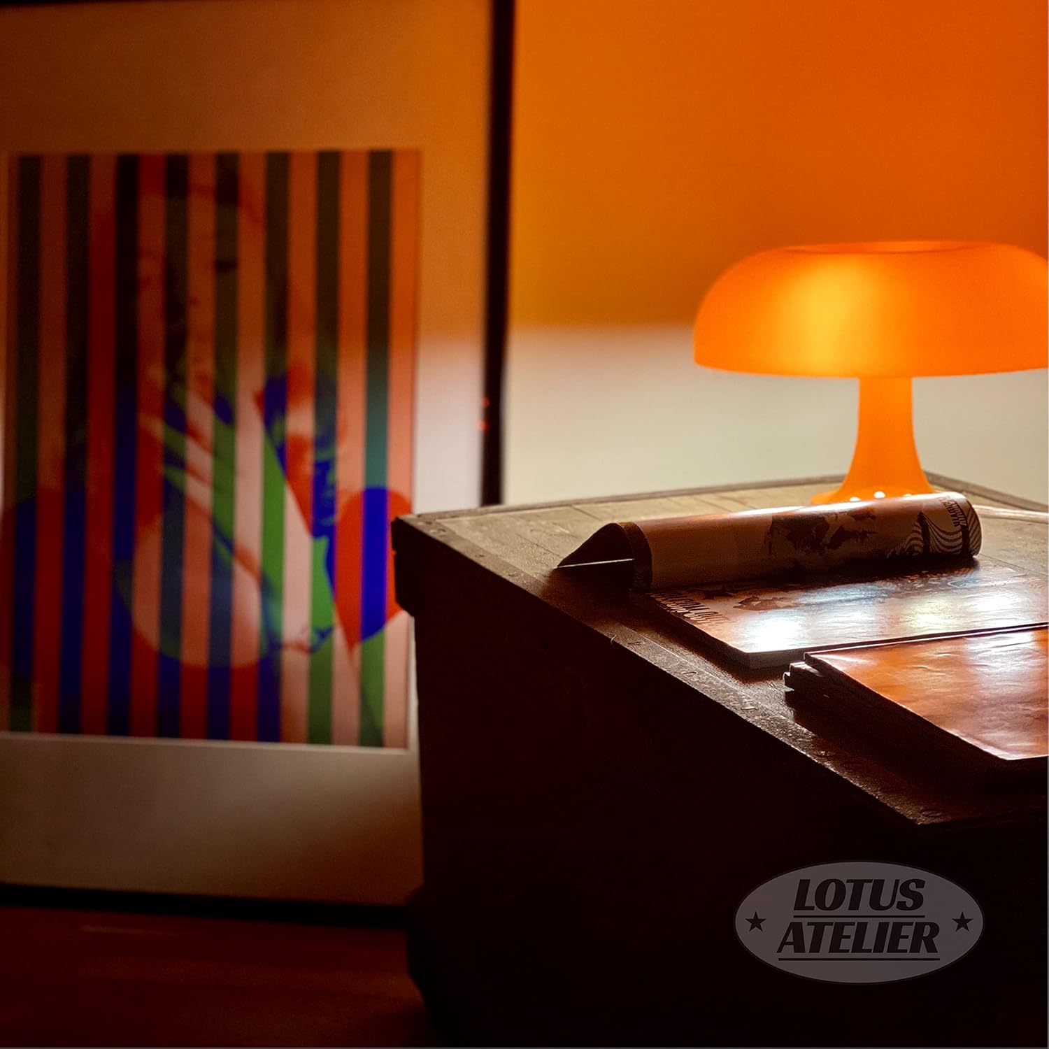 orange mushroom lamp