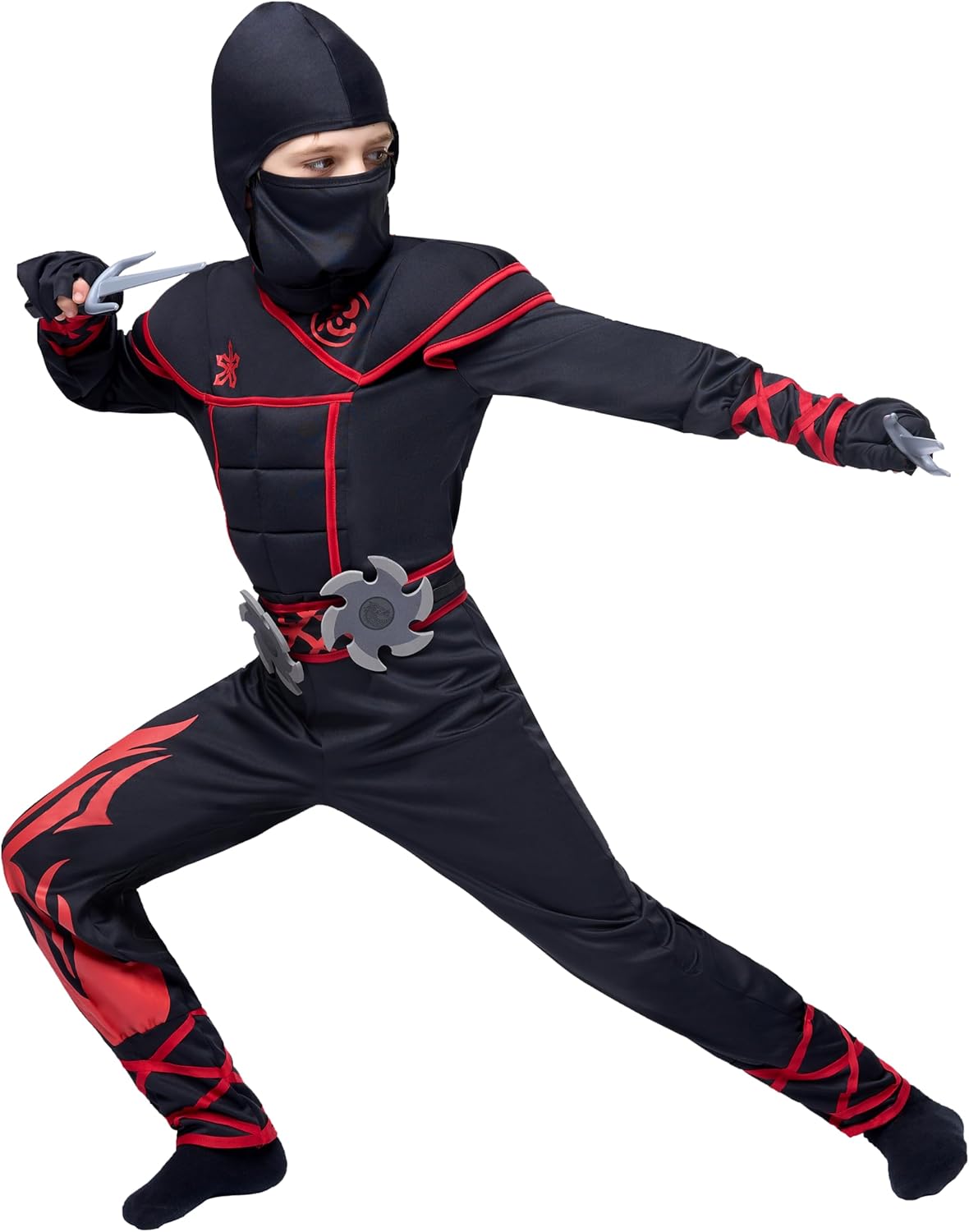 Spooktacular Creations Ninja Costume Kids, Muscle Ninja Deluxe Set