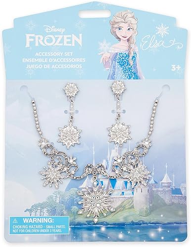 DISNEY STORE Official Elsa Costume Jewelry Set for Kids - Frozen Costume Accessories for Girls