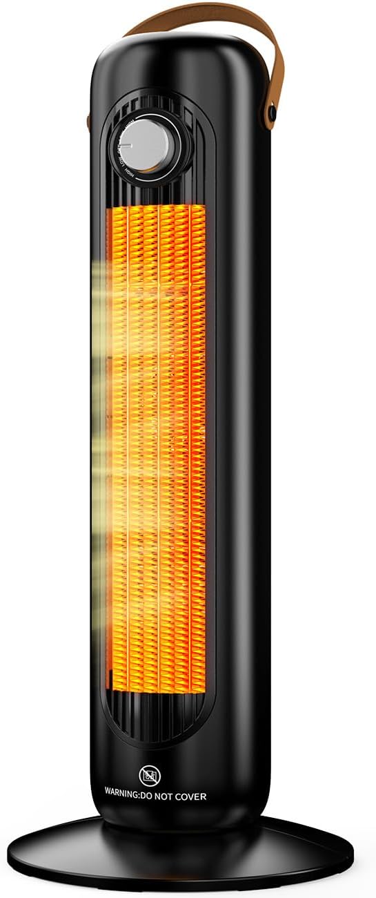 Tower Space Heaters for Indoor Use Large Room w/4 Heat Modes, 70°Oscillating 25"
