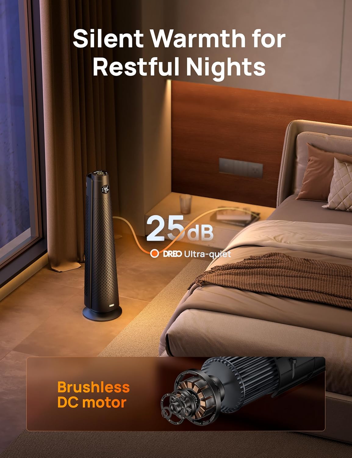 Dreo Space Heater Large Room, 30" Electric Heaters with Remote