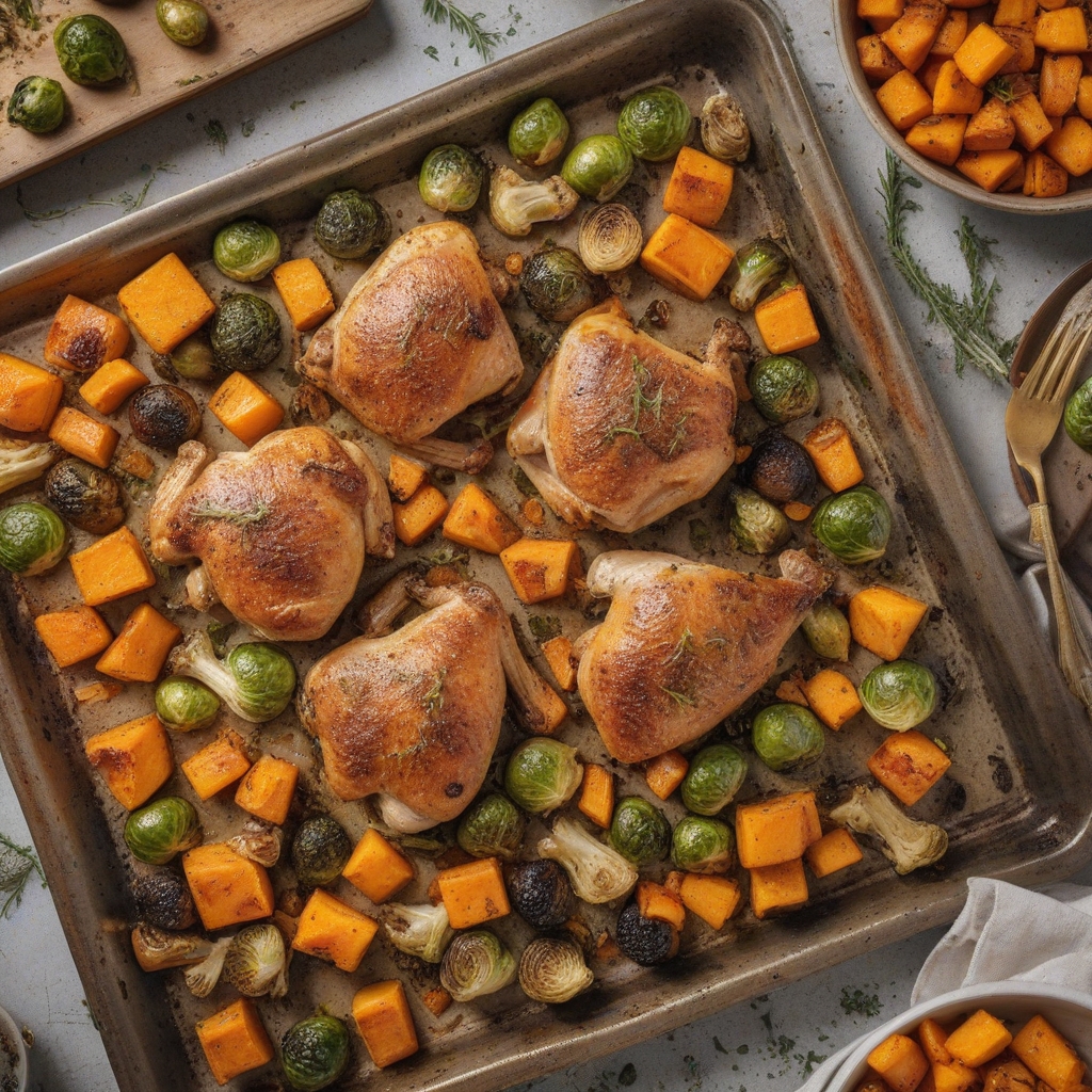 Sheet Pan Chicken with Butternut Squash