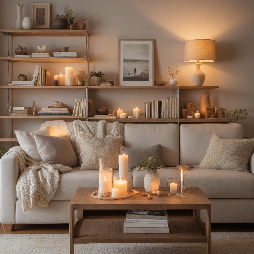  softly lit living room