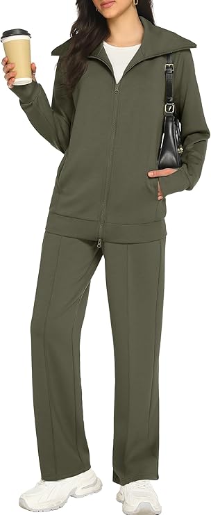 Women's 2-Piece Lounge Set: Soft Zip-Up Sweatshirt & Joggers Tracksuit – The Ultimate Airport Travel Outfit - Image 6
