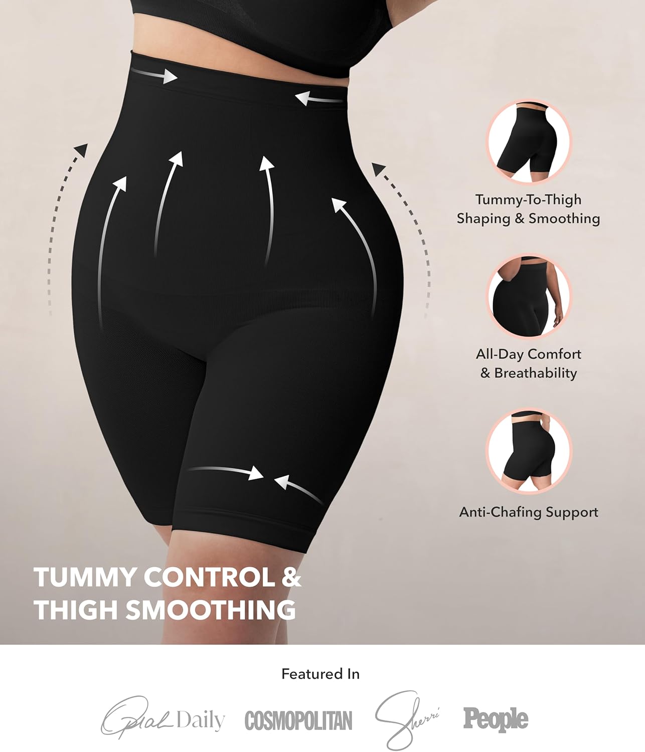 Shapewear for Women - High-Waisted Shapewear Tummy Control Shorts, Thigh Slimmer, Underwear for Women