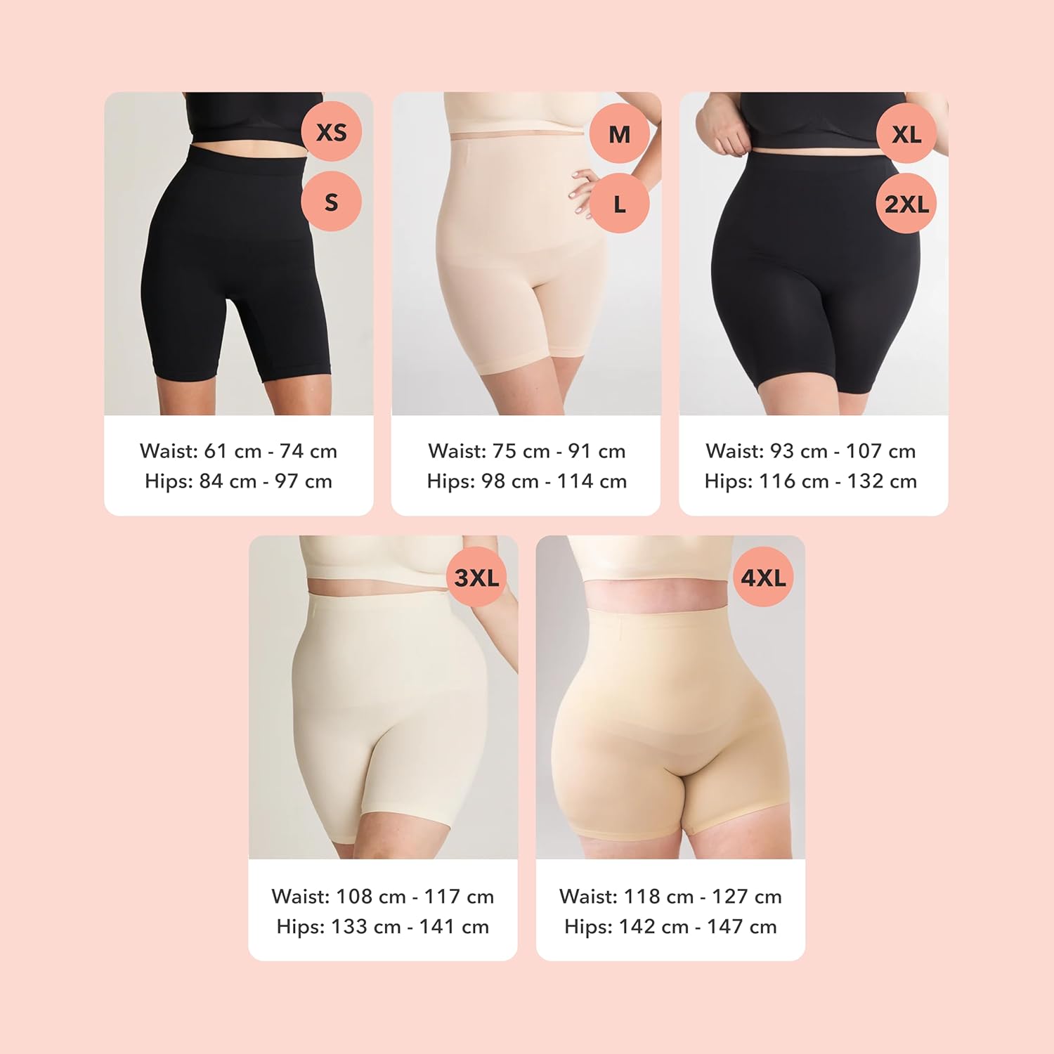 Shapewear for Women - High-Waisted Shapewear Tummy Control Shorts, Thigh Slimmer, Underwear for Women