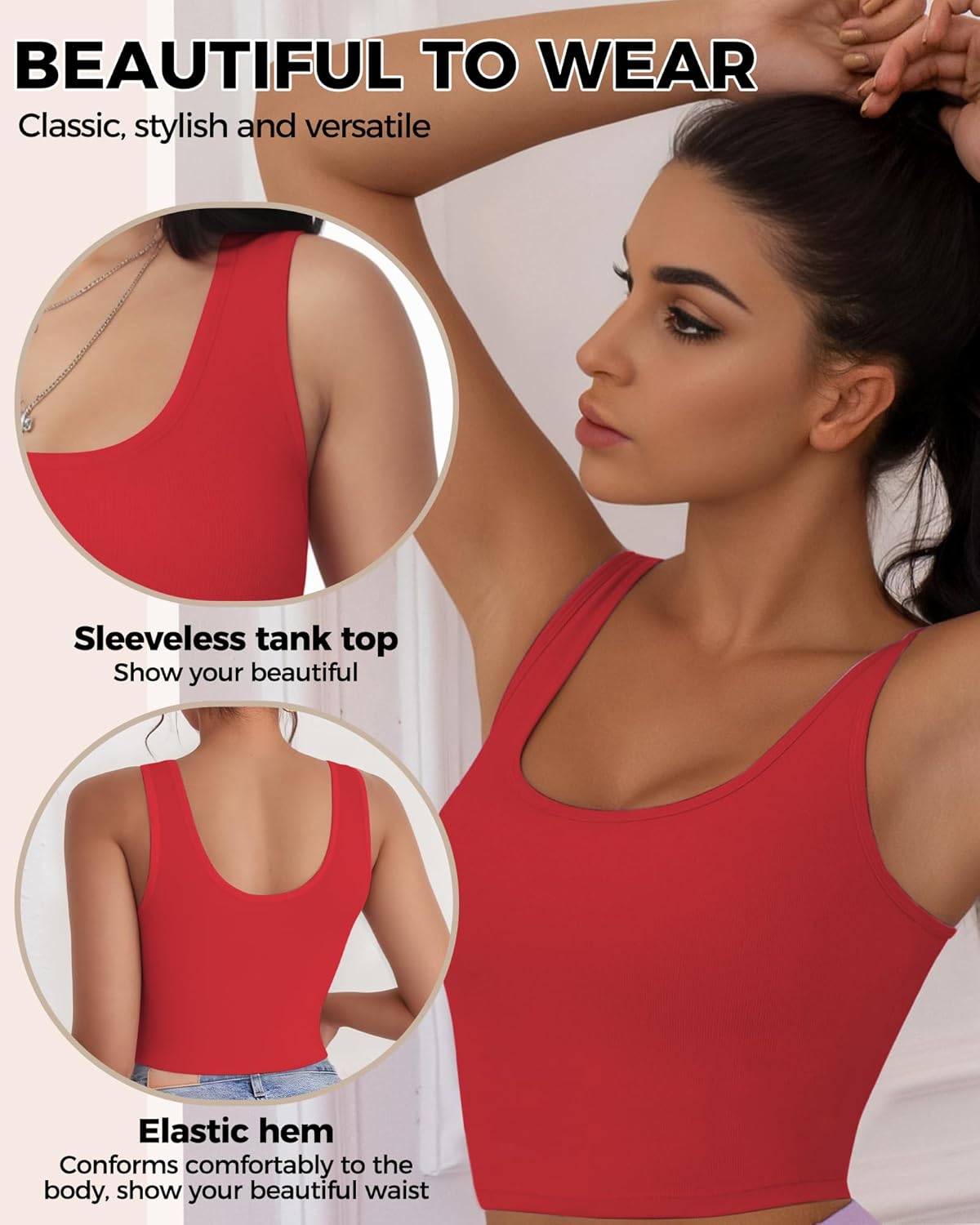 basic cropped racerback tank top