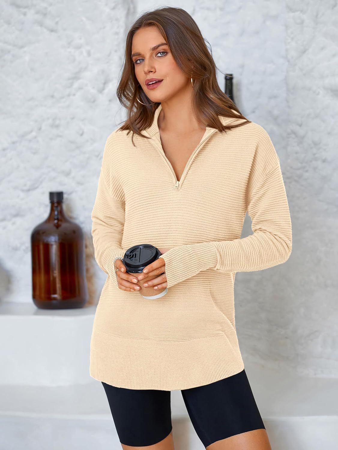 quarter zip pullover women