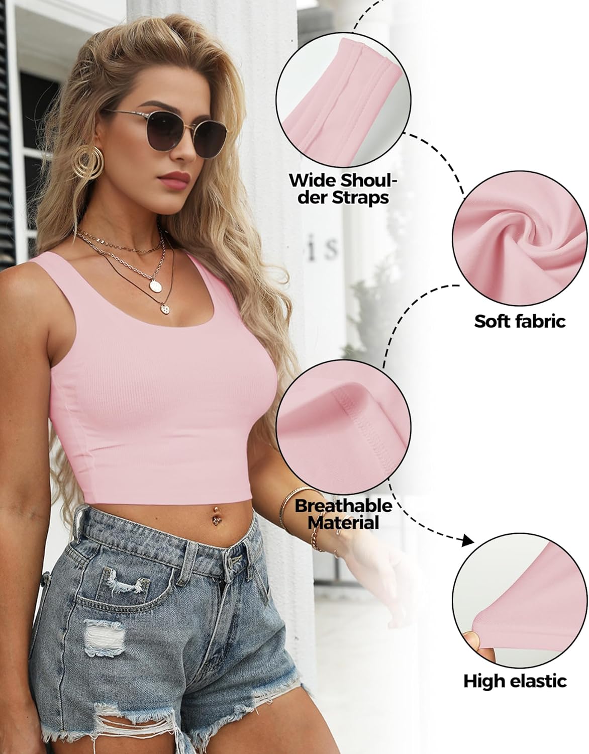 basic cropped racerback tank top