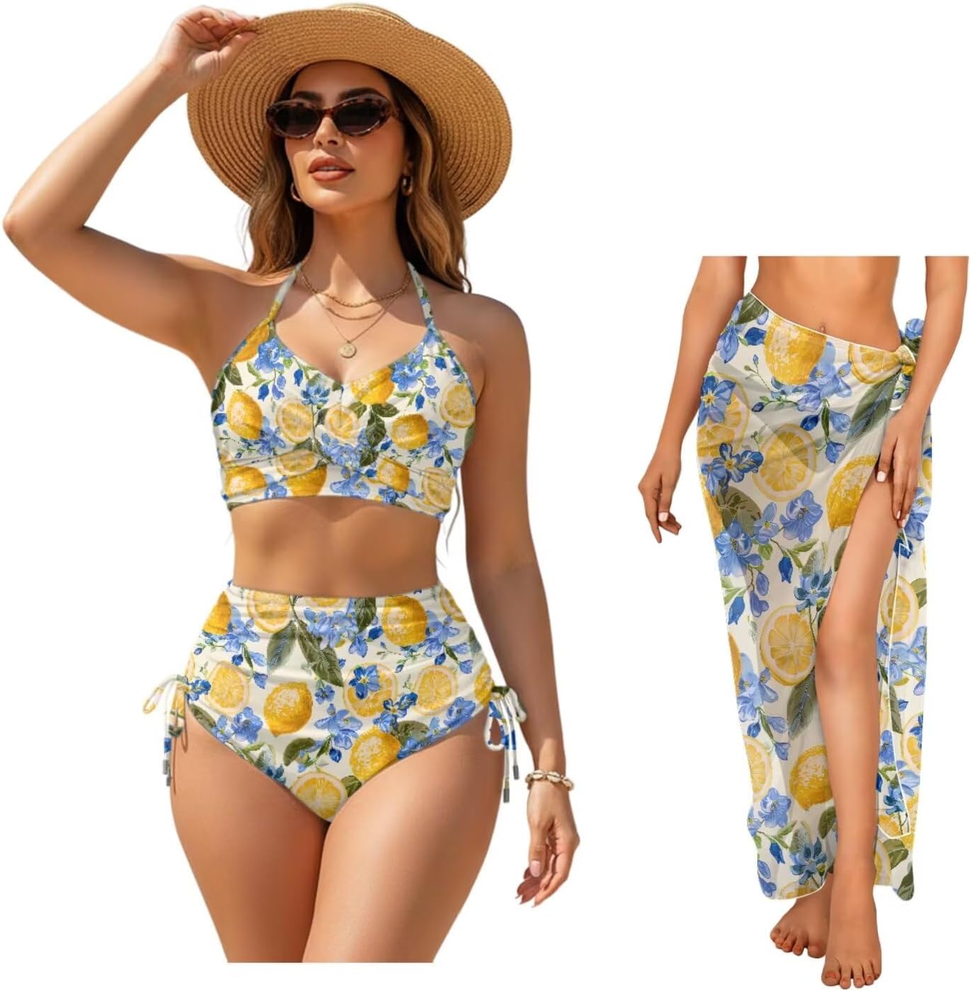 tummy control swimsuits for women high waisted bikini sets