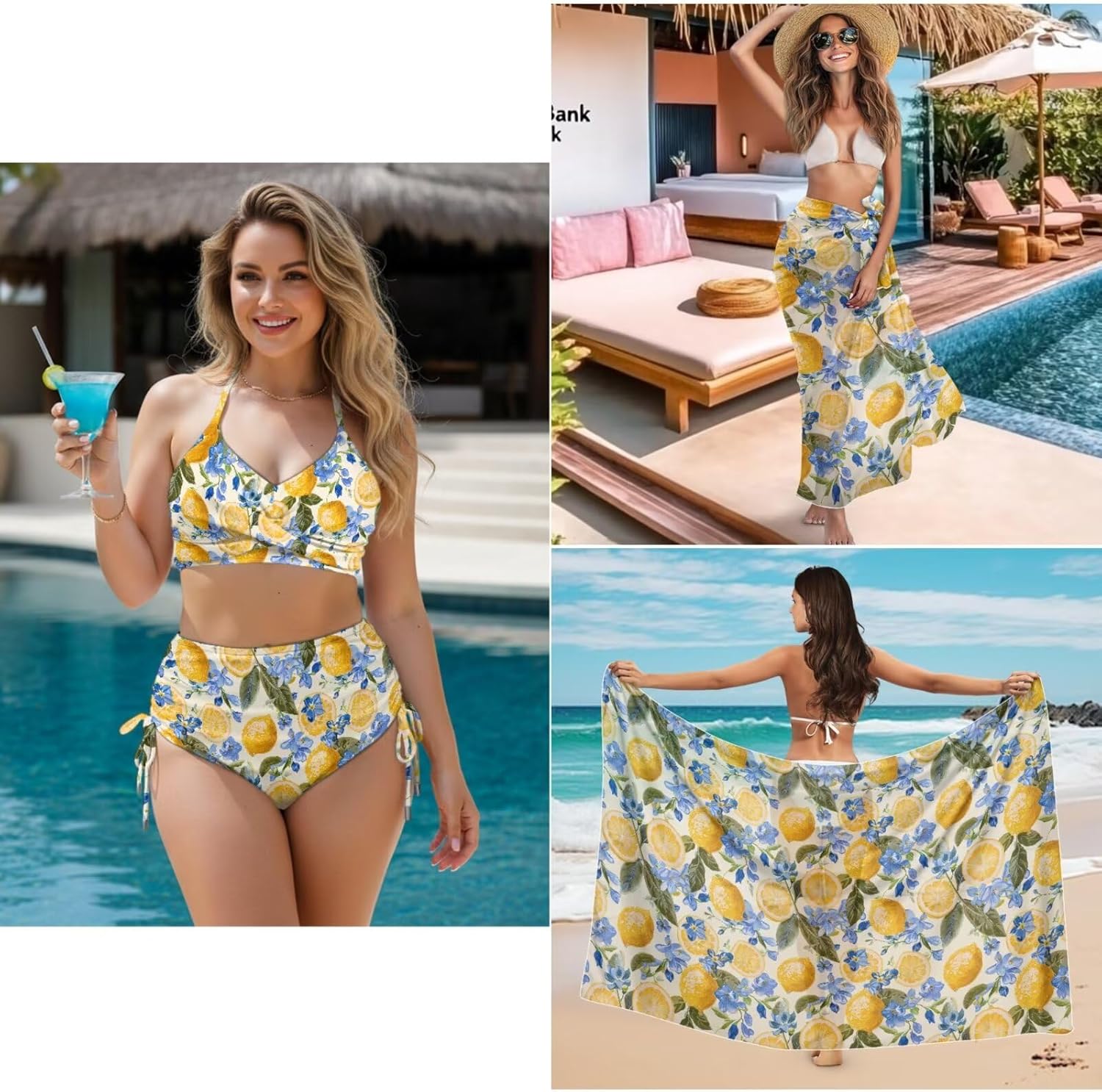 tummy control swimsuits for women high waisted bikini sets