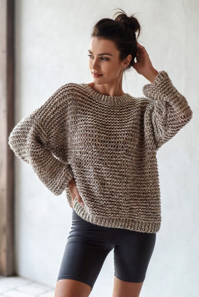 Oversized Knit + Bike Shorts or Leggings