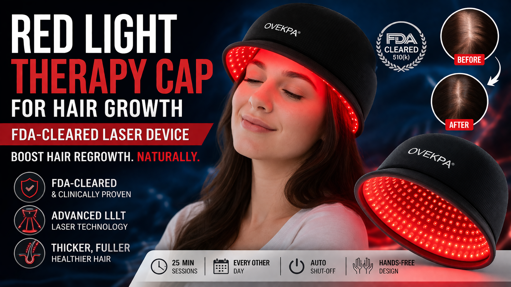 You are currently viewing Red Light Therapy for Hair Growth Laser Cap: Best FDA-Cleared Device for Thicker, Fuller Hair