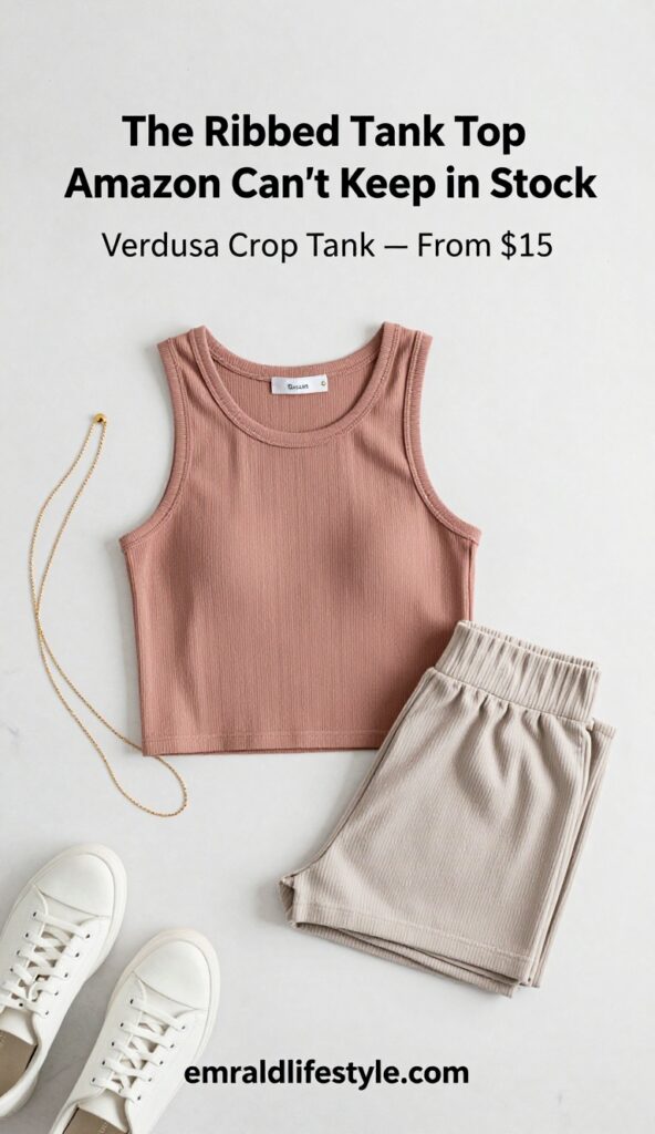 Viral Amazon Ribbed Crop Tank That Sells Out Fast 