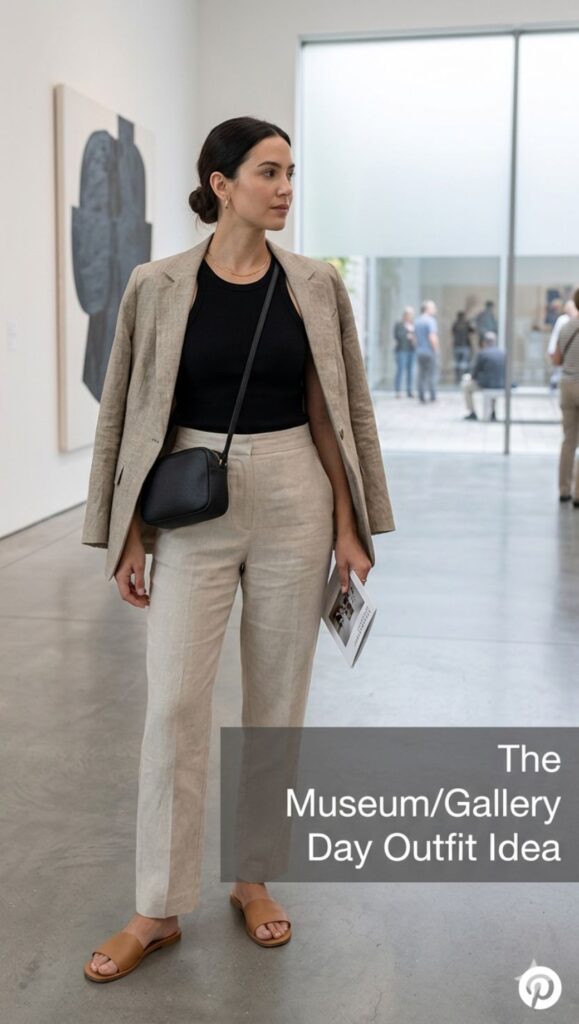 minimalist summer capsule wardrobe - The Museum/Gallery Day