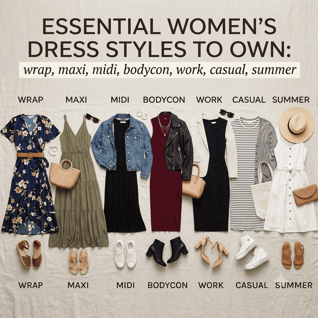Essential women's dress styles to own wrap, maxi, midi, bodycon, work, casual, summer