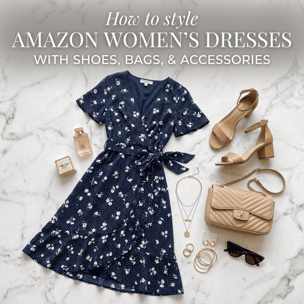 How to style Amazon women's dresses with shoes bags and accessories