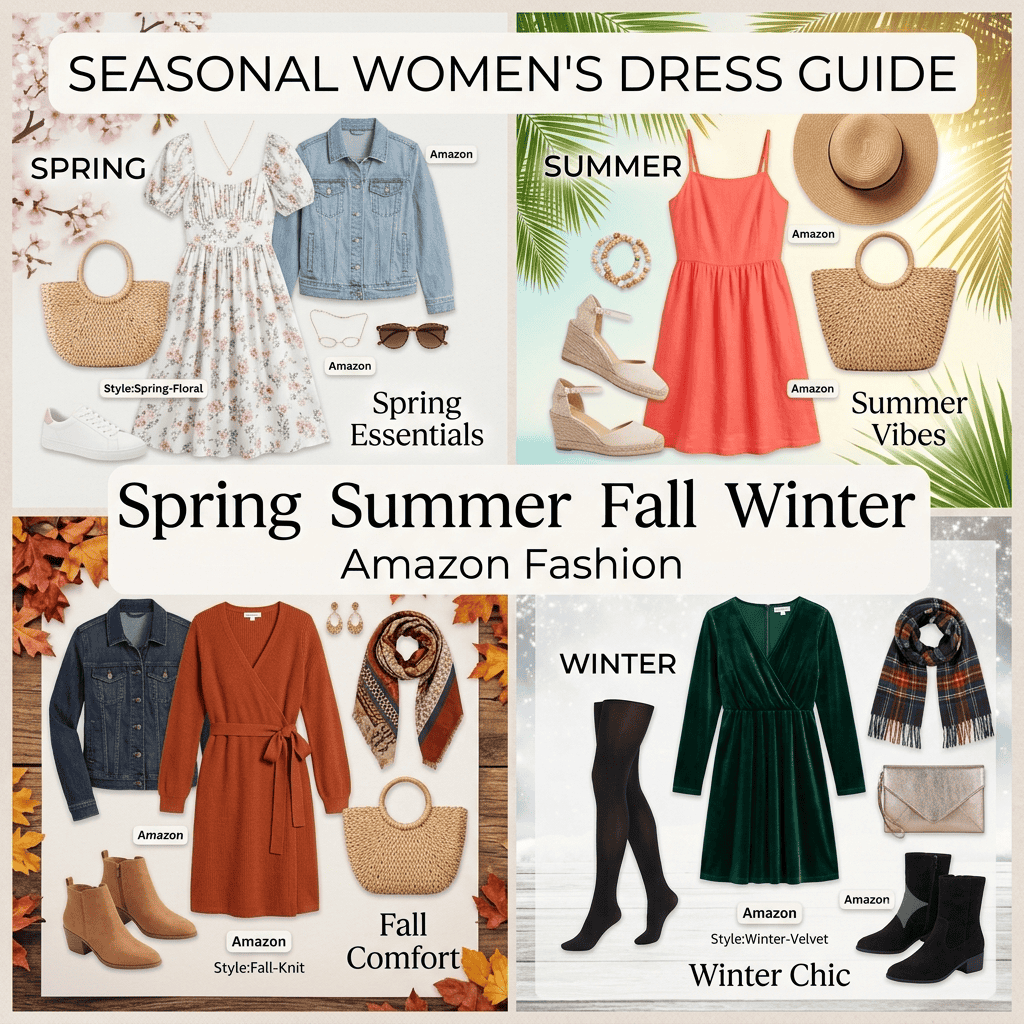 Seasonal women's dress guide spring summer fall winter Amazon fashion