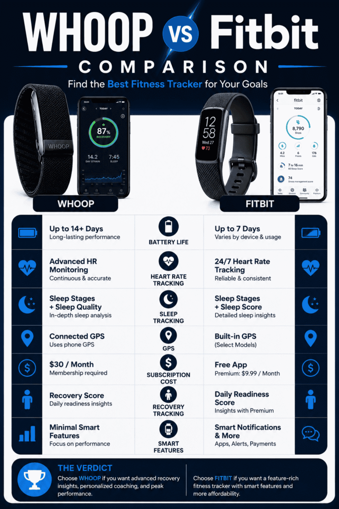 WHOOP vs Fitbit Which Fitness Tracker Wins
