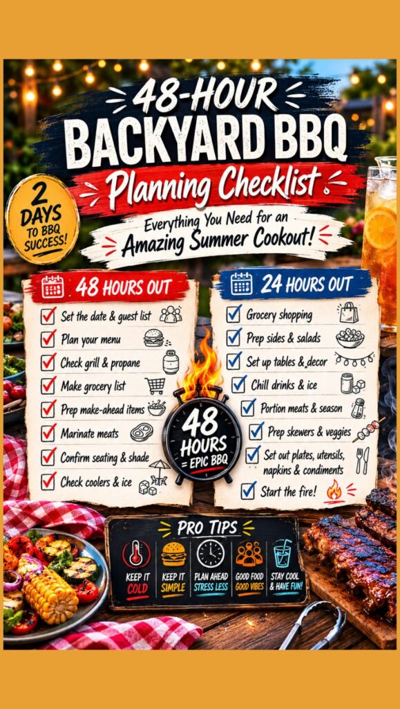 backyard BBQ ideas for summer - 48-hour backyard BBQ planning checklist for summer cookouts