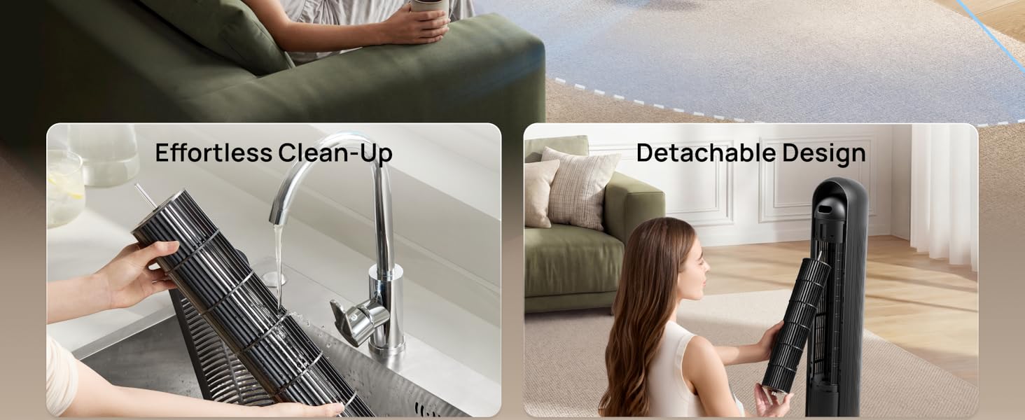 DREO tower fan compared to air conditioner cooling